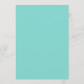 Robin Egg Blue Oranje Wedding Menu Simple Initiaal (Achterkant)