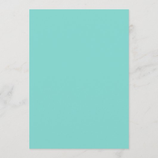 Robin Egg Blue Oranje Wedding Menu Simple Initiaal (Achterkant)