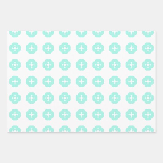 Robin Egg Blue Pattern Inpakpapier Vel (Voorkant 3)