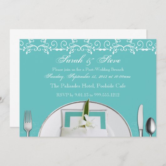 Robin Egg Blue Post Wedding Brunch nodigt Kaart (Voorkant / Achterkant)