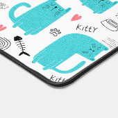 Robin Egg Blue Schattige kattenpatroon Bureaumat (Hoek)