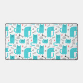 Robin Egg Blue Schattige kattenpatroon Bureaumat (Voorkant)