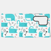 Robin Egg Blue Schattige kattenpatroon Samsung Galaxy Hoesje (Achterkant horizontaal)