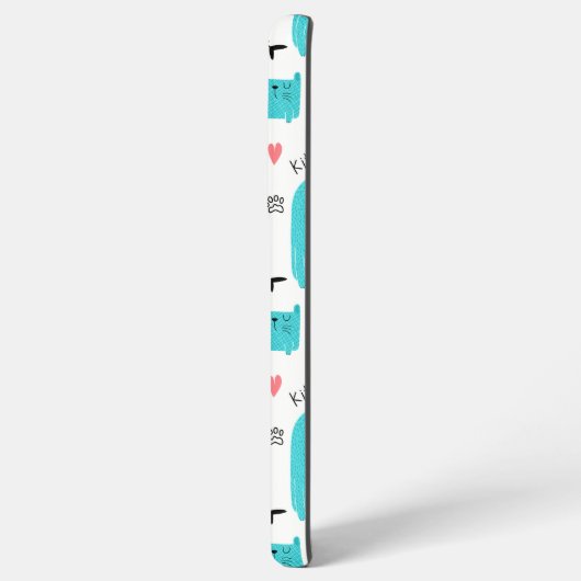 Robin Egg Blue Schattige kattenpatroon Samsung Galaxy Hoesje (Achterkant horizontaal)