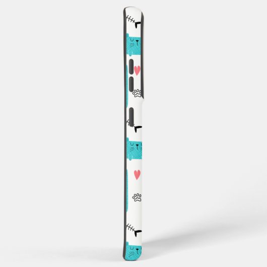 Robin Egg Blue Schattige kattenpatroon Samsung Galaxy Hoesje (Rechterkant)