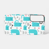 Robin Egg Blue Schattige kattenpatroon Samsung Galaxy Hoesje (Achterkant horizontaal)