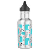 Robin Egg Blue Schattige kattenpatroon Waterfles (Links)
