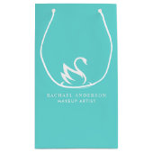 Robin Egg Blue Swan Logo met naam Klein Cadeauzakje (Achterkant)