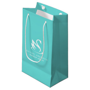 Robin Egg Blue Swan Logo met naam Klein Cadeauzakje