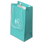 Robin Egg Blue Swan Logo met naam Klein Cadeauzakje (Achterkant Gekanteld)
