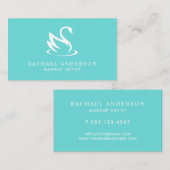 Robin Egg Blue Swan Logo Minimalist Visitekaartje (Voorkant / Achterkant)