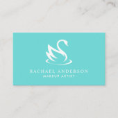 Robin Egg Blue Swan Logo Minimalist Visitekaartje (Voorkant)