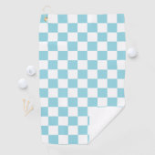 Robin Egg Blue with White Square Pattern Golfhanddoek (Insitu)