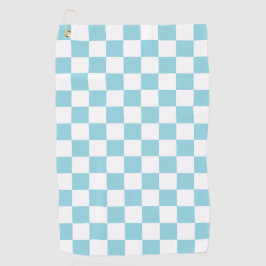 Robin Egg Blue with White Square Pattern Golfhanddoek