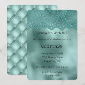 Robin Egg Green Lace en Diamonds Verjaardag Kaart (Voorkant / Achterkant)