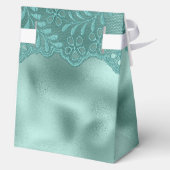 Robin Egg Green Lace Vrijgezellenfeest Bedankdoosjes (Achterkant)