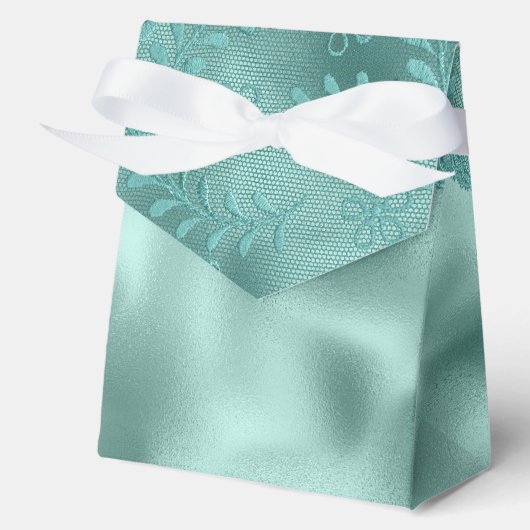 Robin Egg Green Lace Vrijgezellenfeest Bedankdoosjes (Voorkant)