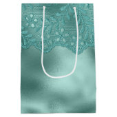 Robin Egg Green Lace Vrijgezellenfeest Medium Cadeauzakje (Achterkant)
