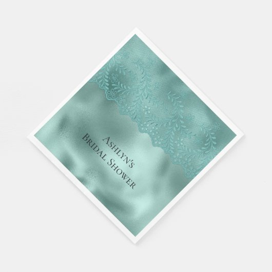 Robin Egg Green Lace Vrijgezellenfeest Servet (Hoek)