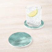 Robin Egg Green Lace Zandsteen Onderzetter (Zijkant)