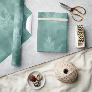 Robin Egg Green Leaf Cadeaupapier