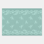 Robin Egg Green Leaf Linen (geen echt linnen) Inpakpapier Vel (Voorkant 3)