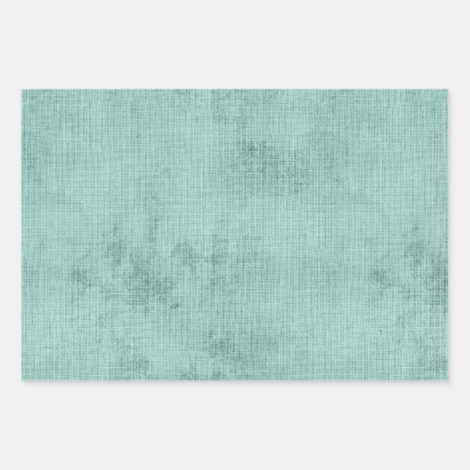 Robin Egg Green Leaf Linen (geen echt linnen) Inpakpapier Vel (Voorkant 2)