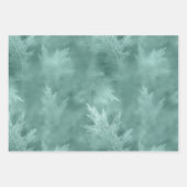 Robin Egg Green Leaf Linen (geen echt linnen) Inpakpapier Vel (Voorkant)