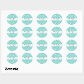 Robin Egg Green Ronde Polka Dotted Dank u Sticker (Vel)