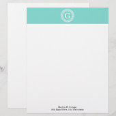 Robin Egg Wht Grieks Zeer belangrijk Rand Lijst In Briefhoofd Sjabloon (Voorkant / Achterkant)