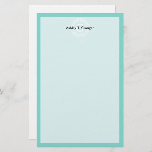 Robin Egg Wht Grieks Zeer belangrijk Rand Lijst In Briefpapier (Voorkant / Achterkant)