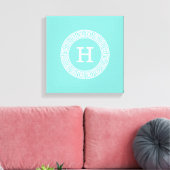 Robin Egg Wht Grieks Zeer belangrijk Rand Lijst In Canvas Afdruk (Insitu (Woonkamer))