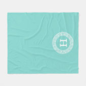 Robin Egg Wht Grieks Zeer belangrijk Rand Lijst In Fleece Deken (Voorkant (Horizontaal))