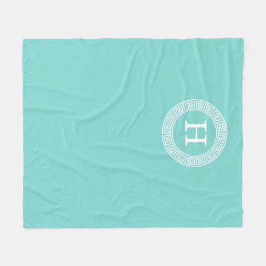 Robin Egg Wht Grieks Zeer belangrijk Rand Lijst In Fleece Deken (Voorkant (Horizontaal))