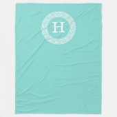 Robin Egg Wht Grieks Zeer belangrijk Rand Lijst In Fleece Deken (Voorkant)