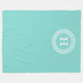 Robin Egg Wht Grieks Zeer belangrijk Rand Lijst In Fleece Deken (Voorkant (Horizontaal))