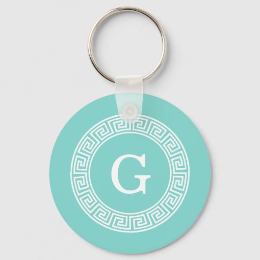 Robin Egg Wht Grieks Zeer belangrijk Rand Lijst In Sleutelhanger (Voorkant)