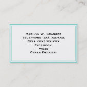 Robin Egg Wht Grieks Zeer belangrijk Rand Lijst In Visitekaartje (Achterkant)