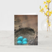 Robin Eggs Blank Note Card Kaart (Gele Bloem)