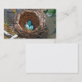 Robin Eggs in een backyard Tree Nest Visitekaartje (Voorkant / Achterkant)