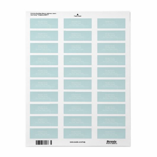 Robin Ei Blauw Bruiloft Retouradres Labels (Full Sheet)
