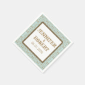 Robin Ei Blauw en Goud Damast Bruiloft Servetten (Hoek)