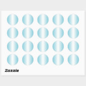 Robin Ei Blauw en Wit Gradiënt Blanko Ronde Sticker (Vel)