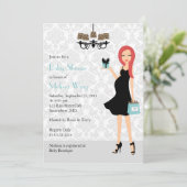 Robin Ei Blauw Leopard Zwanger Mam Baby shower Kaart (Staand voorkant)