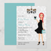 Robin Ei Blauw Leopard Zwanger Mam Baby shower Kaart (Voorkant / Achterkant)