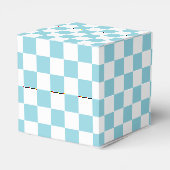 Robin Ei Blauw met Wit Vierkant Patroon Hart Bedankdoosjes (Achterkant)