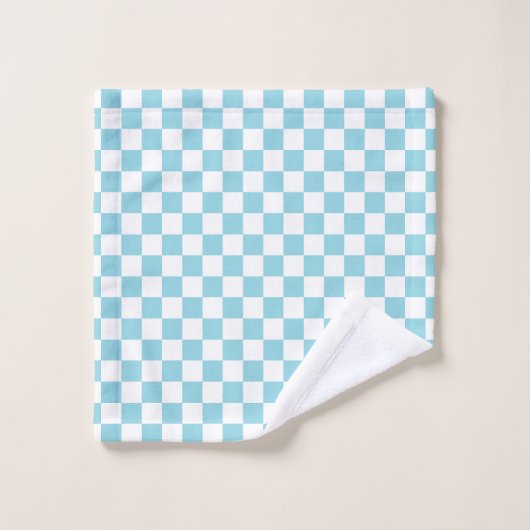 Robin Ei Blauw met Wit Vierkant Patroon Washandje (Wasdoekje)