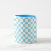 Robin Ei Blauwe Combo Mok met Wit Vierkant Patroon (Midden)