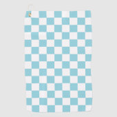 Robin Ei Blauwe met Wit Vierkant Patroon Golfhanddoek (Voorkant)