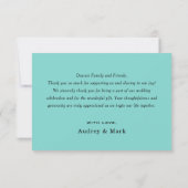 Robin Ei Blauwe Monogram Rand Trouwjurk Bedankkaart (Achterkant)